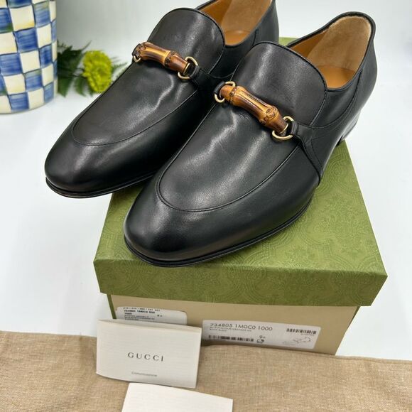 Men’s Gucci bamboo horse bit leather loafers size 9. 5 fits 10 US made Italy - Picture 3 of 11